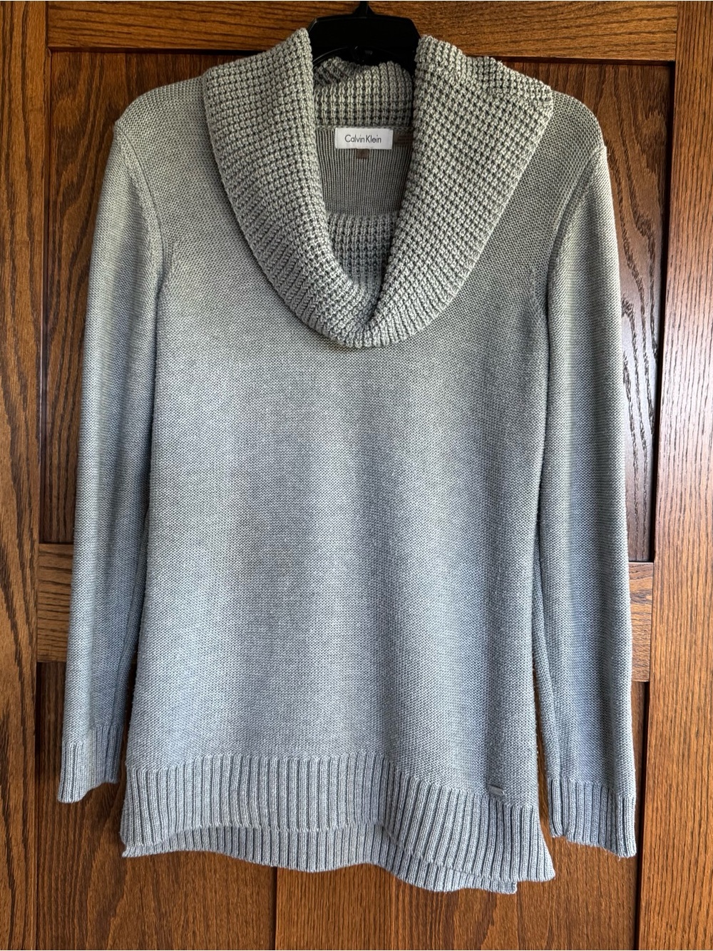 Calvin Klein Gray cowl neck sweater, size small
